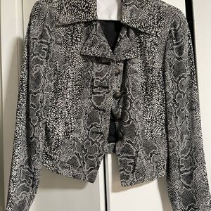 Vintage Kelly Graham Black and Gray Snake Print Blazer